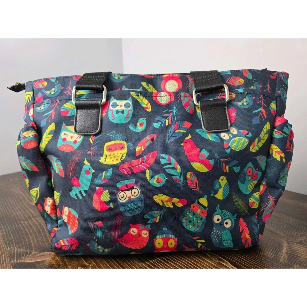 Lily Bloom Shoulder Bag Purse Owls Birds Colorful‎ Multicolor Satchel Handbag